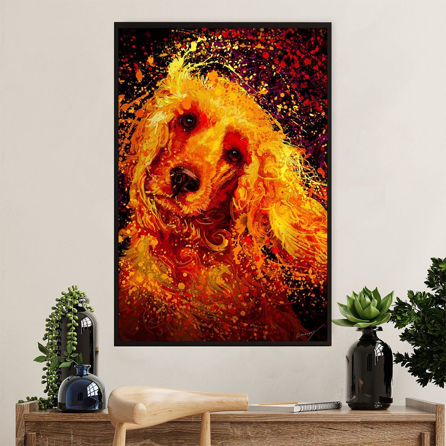 Cocker Spaniel Canvas Wall Art | Watercolor Dog Painting | Gift for Cocker Spaniel Puppies Lover