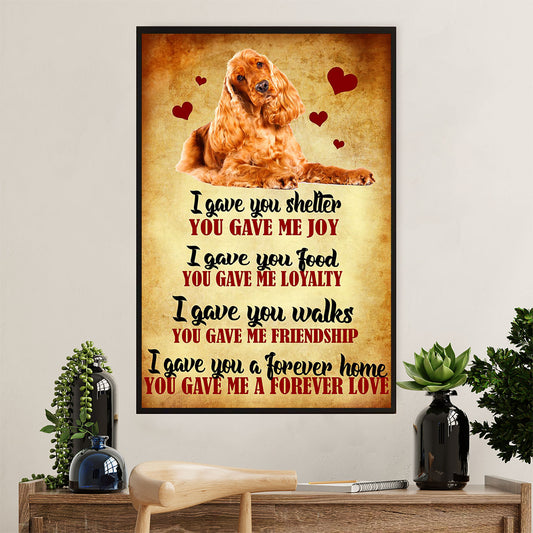 Cocker Spaniel Dog Poster | Lovely Cute Quotes | Wall Art Gift for Cocker Spaniel Puppies Lover
