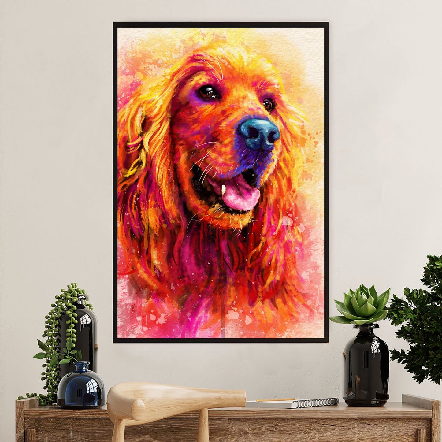 Cocker Spaniel Canvas Wall Art | Watercolor Dog Painting | Gift for Cocker Spaniel Puppies Lover