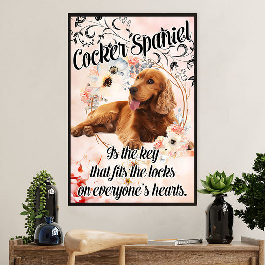 Cocker Spaniel Dog Poster | Fits The Locks On Everyone's Heart | Wall Art Gift for Cocker Spaniel Puppies Lover