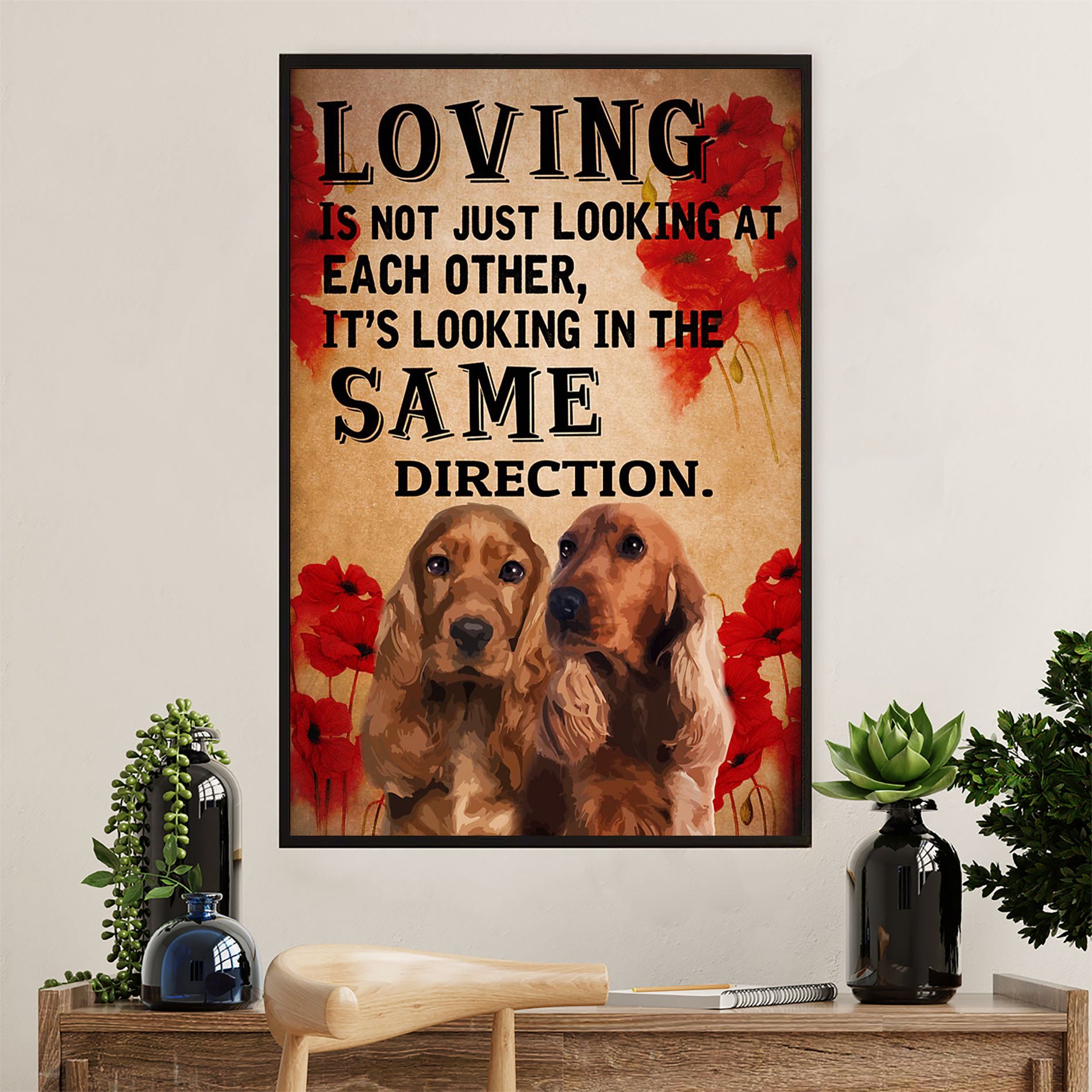 Cocker Spaniel Canvas Wall Art | Loving Is | Gift for Cocker Spaniel Puppies Lover