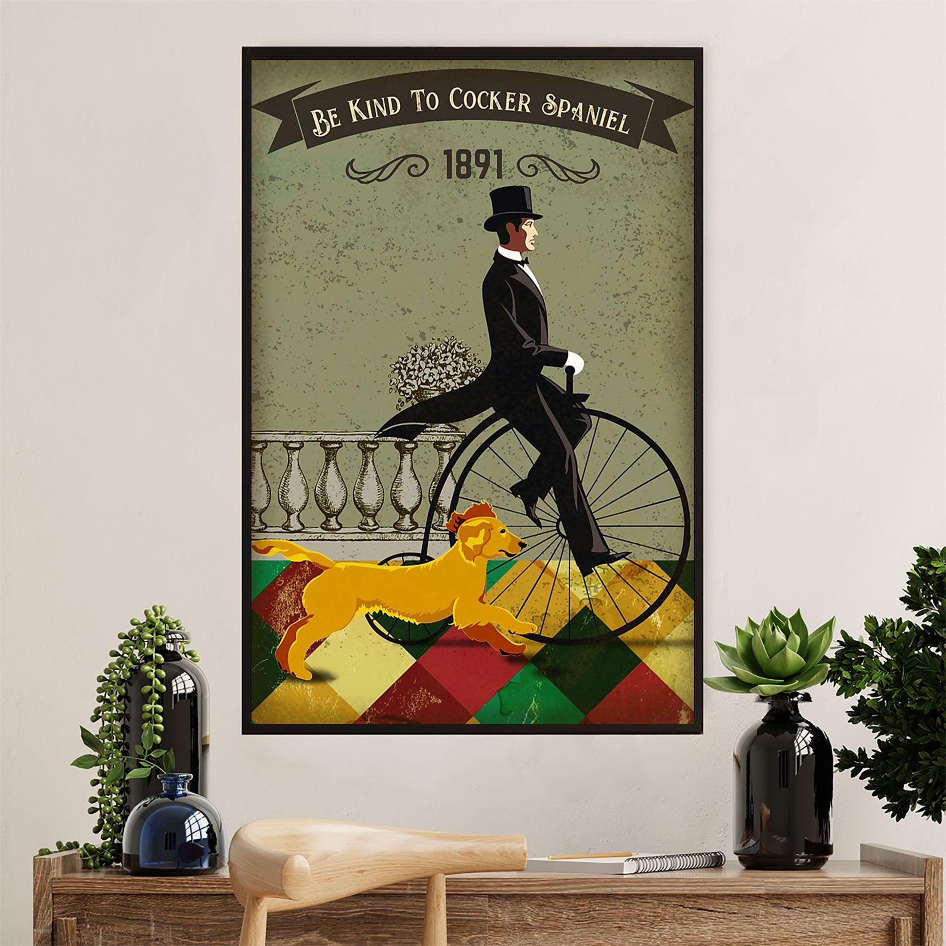 Cocker Spaniel Dog Poster | Be Kind To Cocker Spaniel | Wall Art Gift for Cocker Spaniel Puppies Lover