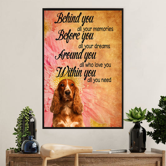 Cocker Spaniel Dog Poster | Lovely Cute Quotes | Wall Art Gift for Cocker Spaniel Puppies Lover