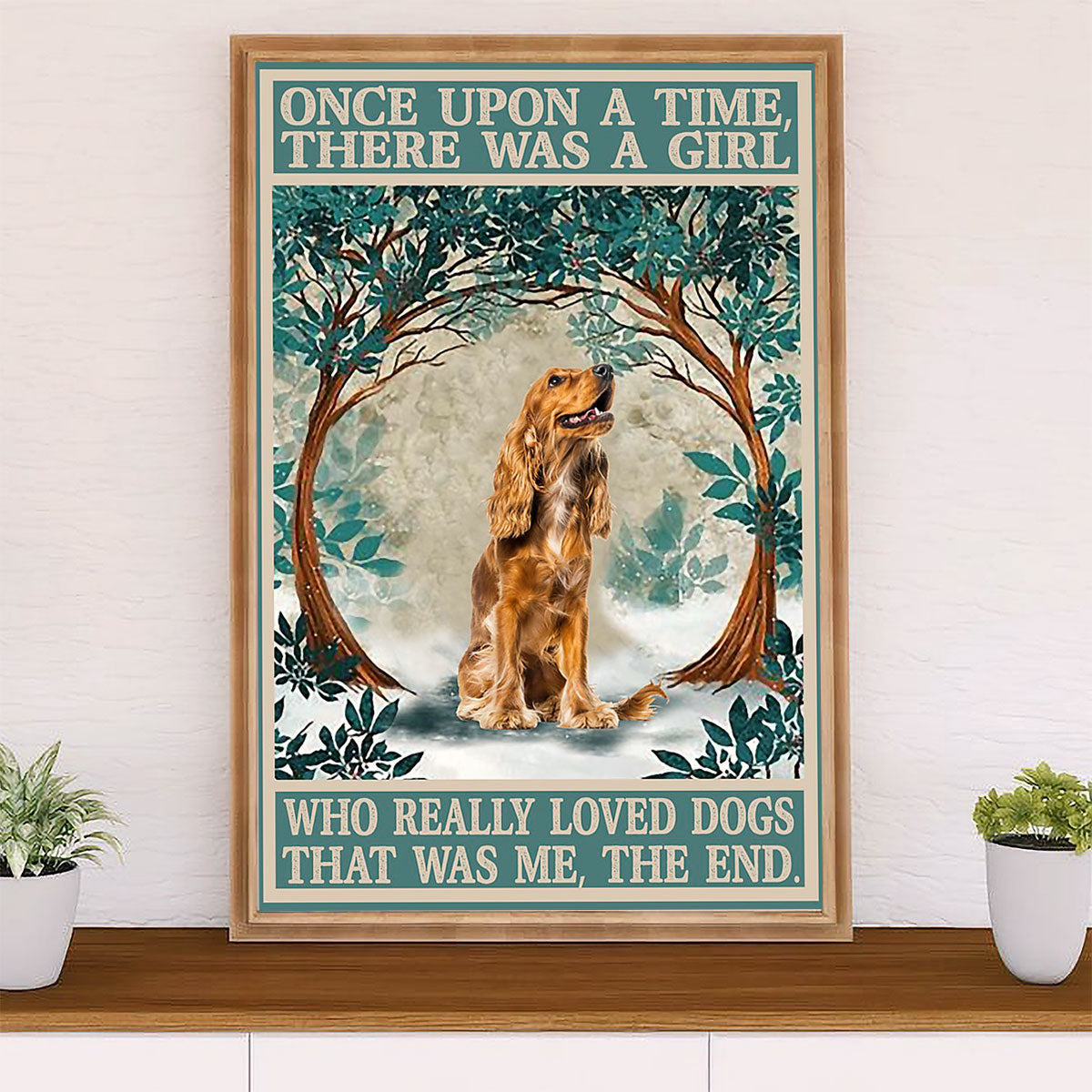 Cocker Spaniel Canvas Wall Art | Girl Loves Dogs | Gift for Cocker Spaniel Puppies Lover
