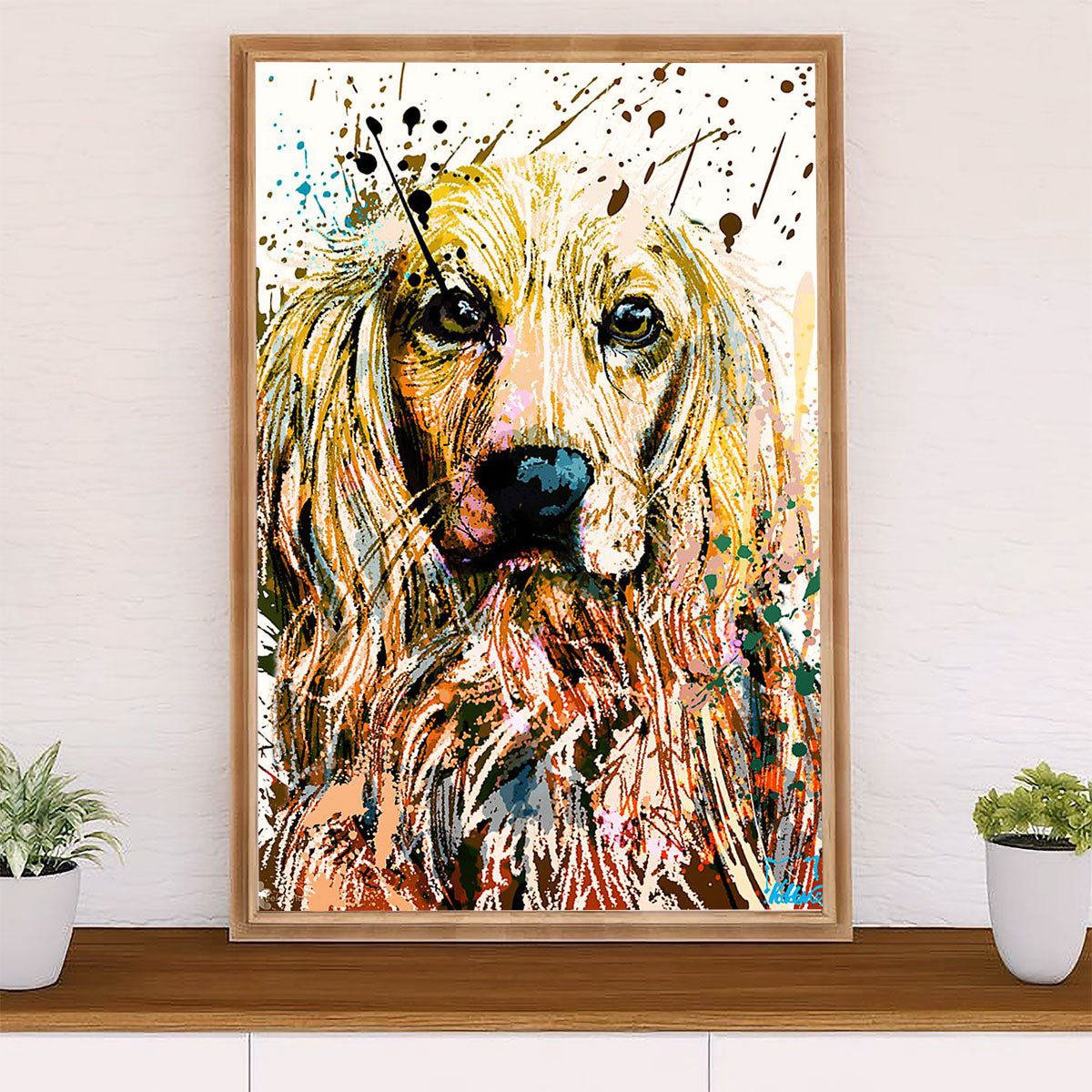 Cocker Spaniel Canvas Wall Art | Watercolor Dog Painting | Gift for Cocker Spaniel Puppies Lover