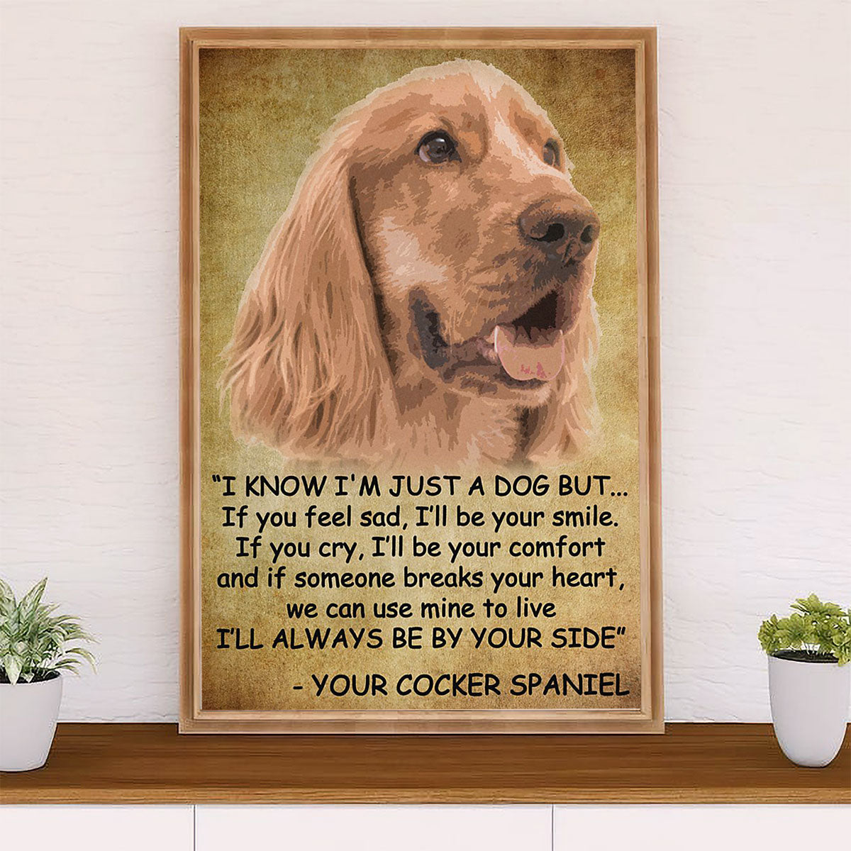 Cocker Spaniel Canvas Wall Art | From Dog to Mom Dad | Gift for Cocker Spaniel Puppies Lover