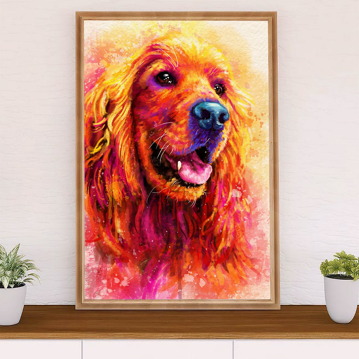 Cocker Spaniel Canvas Wall Art | Watercolor Dog Painting | Gift for Cocker Spaniel Puppies Lover