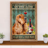 Cocker Spaniel Dog Poster | Woman Loves Dogs & Wine | Wall Art Gift for Cocker Spaniel Puppies Lover