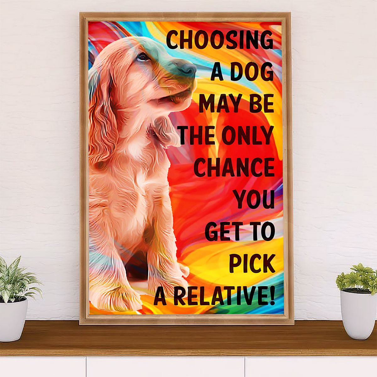 Cocker Spaniel Canvas Wall Art | Choosing A Dog | Gift for Cocker Spaniel Puppies Lover