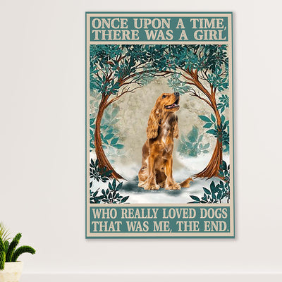 Cocker Spaniel Dog Poster | Girl Loves Dogs | Wall Art Gift for Cocker Spaniel Puppies Lover
