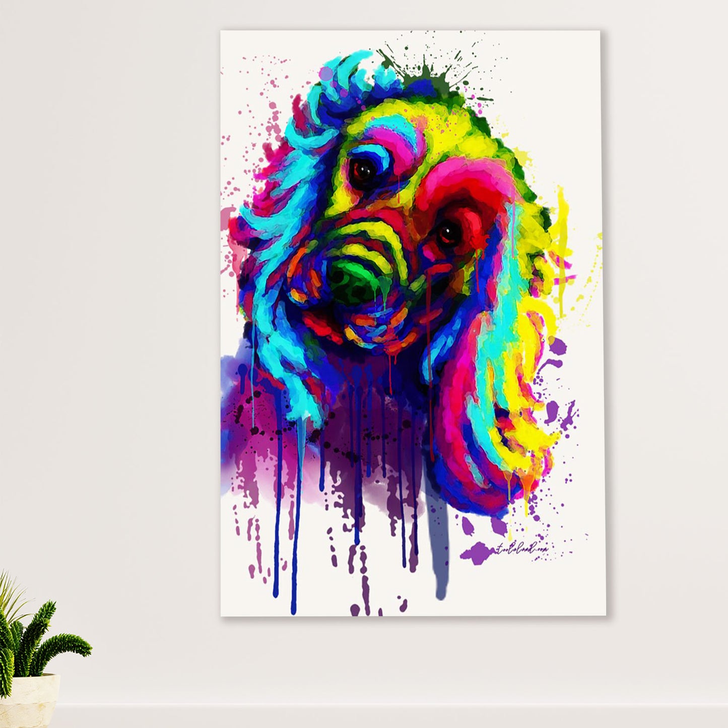 Cocker Spaniel Canvas Wall Art | Colorful Watercolor Dog Painting | Gift for Cocker Spaniel Puppies Lover