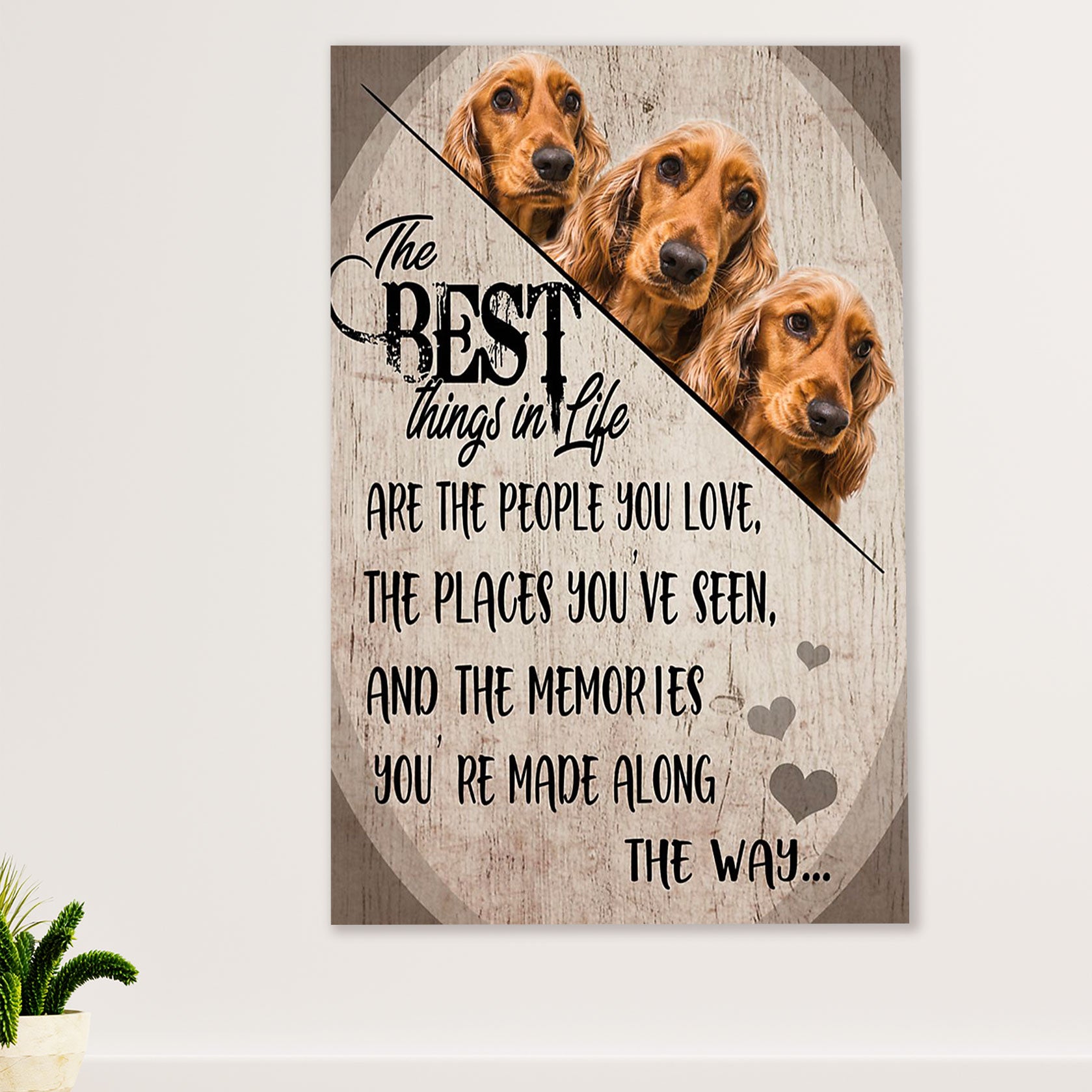 Cocker Spaniel Canvas Wall Art | Best Things in Life | Gift for Cocker Spaniel Puppies Lover