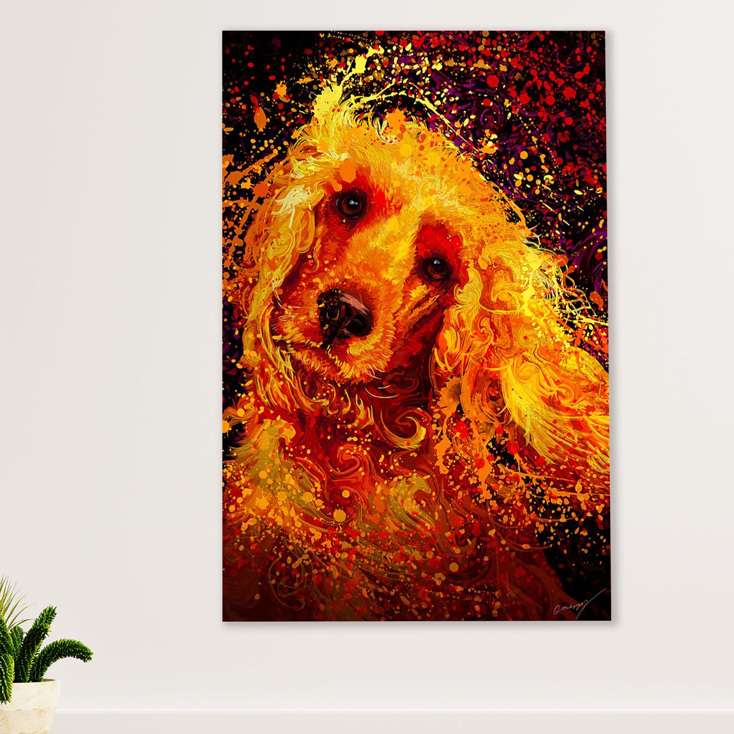 Cocker Spaniel Canvas Wall Art | Watercolor Dog Painting | Gift for Cocker Spaniel Puppies Lover