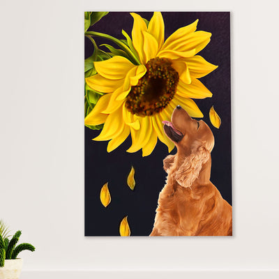 Cocker Spaniel Canvas Wall Art | Sunflower Dog | Gift for Cocker Spaniel Puppies Lover