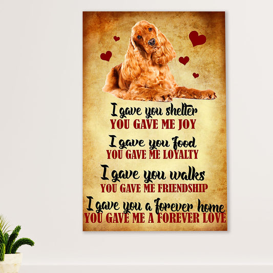 Cocker Spaniel Canvas Wall Art | Lovely Cute Quotes | Gift for Cocker Spaniel Puppies Lover