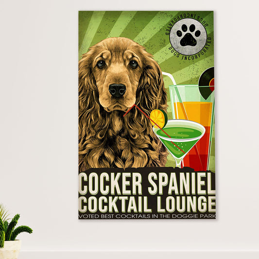 Cocker Spaniel Canvas Wall Art | Dog Cocktail Lounge | Gift for Cocker Spaniel Puppies Lover