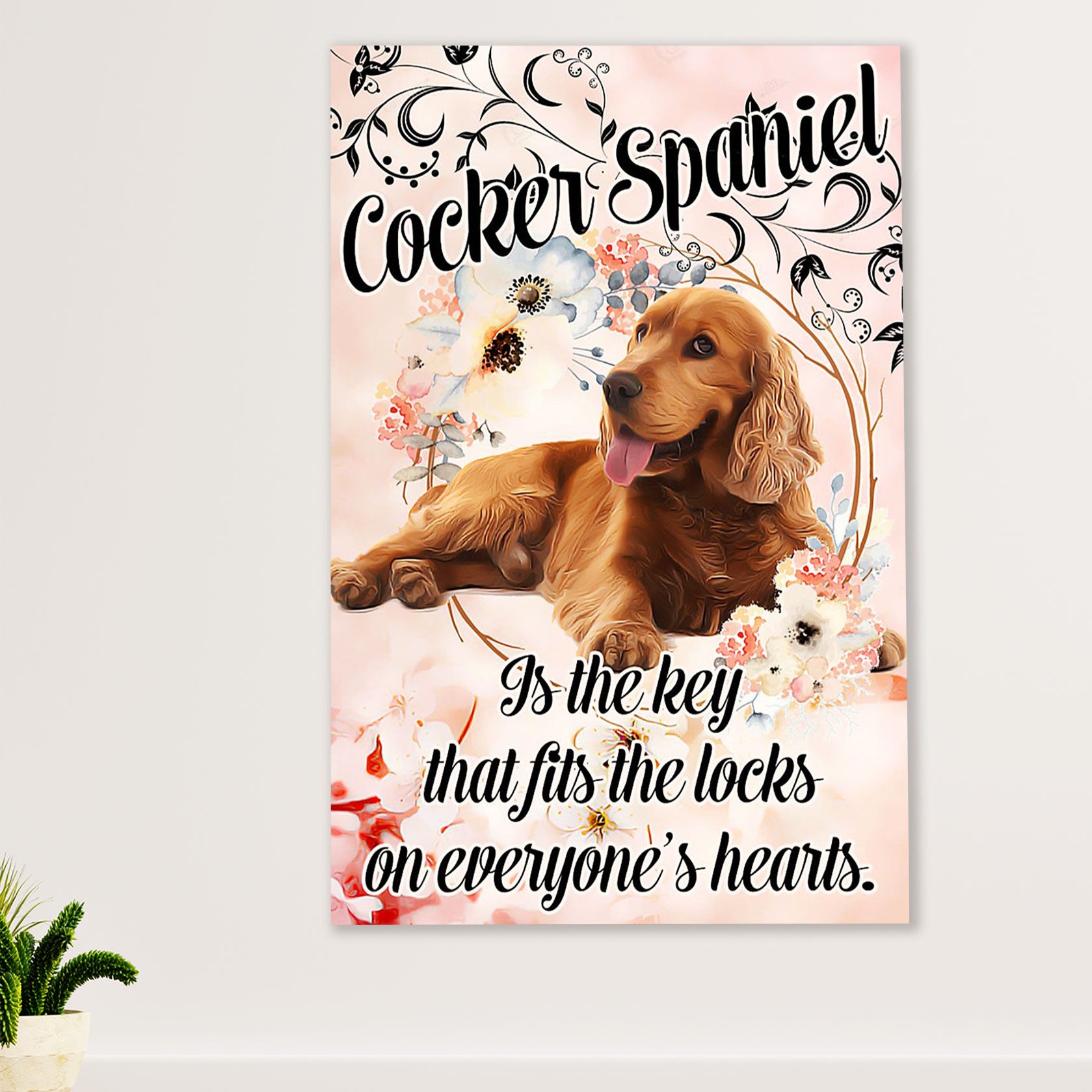 Cocker Spaniel Canvas Wall Art | Fits The Locks On Everyone's Heart | Gift for Cocker Spaniel Puppies Lover