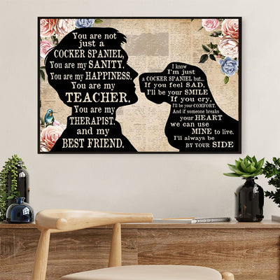 Cocker Spaniel Dog Canvas Wall Art | From Dad to Dog | Gift for Miniature Puppies Lover