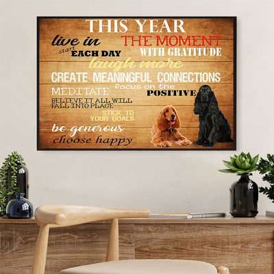 Cocker Spaniel Dog Canvas Wall Art | Choose Happy | Gift for Miniature Puppies Lover