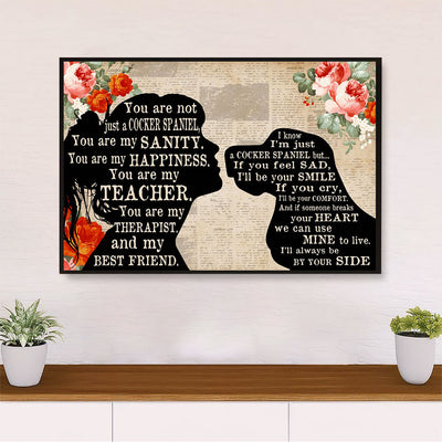 Cocker Spaniel Dog Canvas Wall Art | From Mom to Dog | Gift for Miniature Puppies Lover