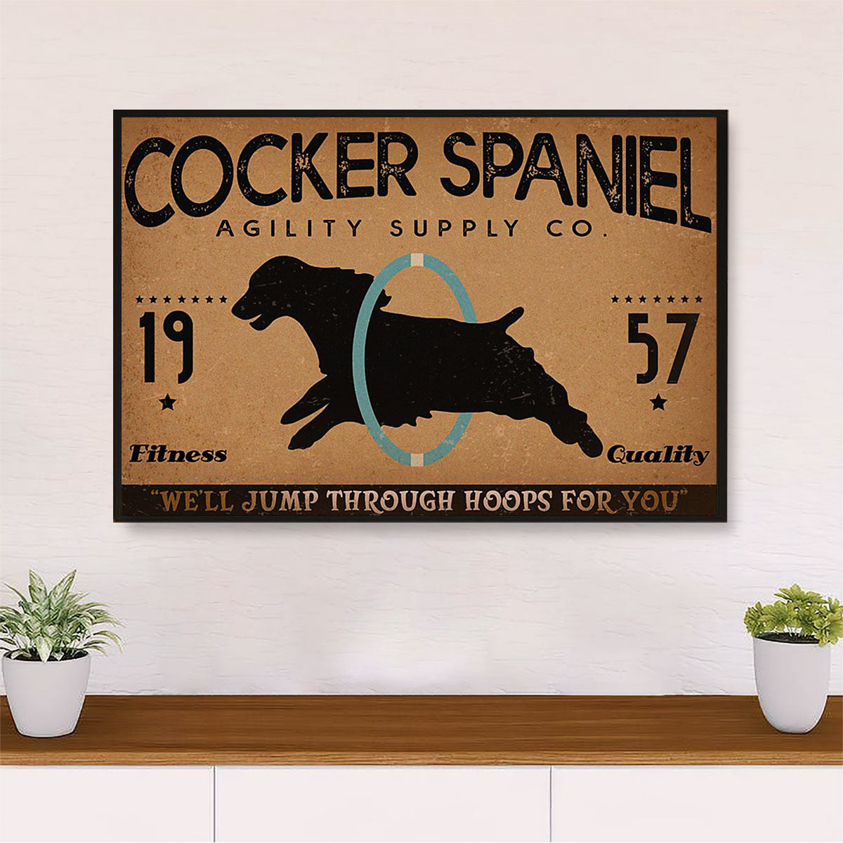 Cocker Spaniel Dog Canvas Wall Art | Cocker Spaniel We'll Jump | Gift for Miniature Puppies Lover