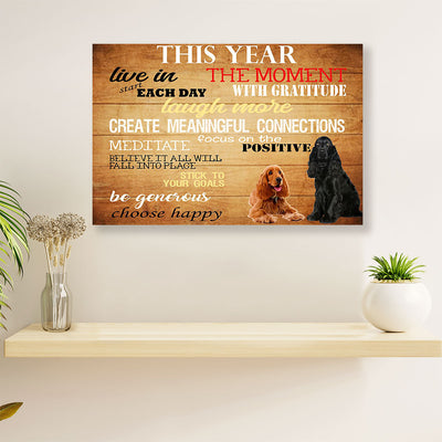 Cocker Spaniel Dog Canvas Wall Art | Choose Happy | Gift for Miniature Puppies Lover