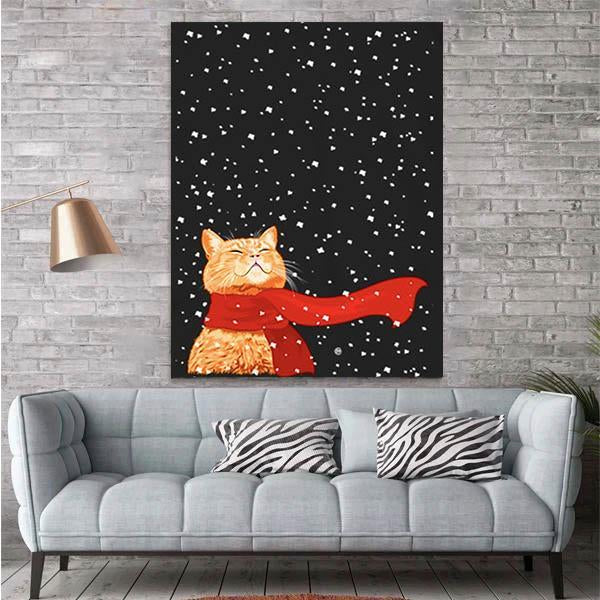 Cat Christmas Canvas Prints Matte Canvas - Home Room Wall Decor Matte Canvas - Mostsuit