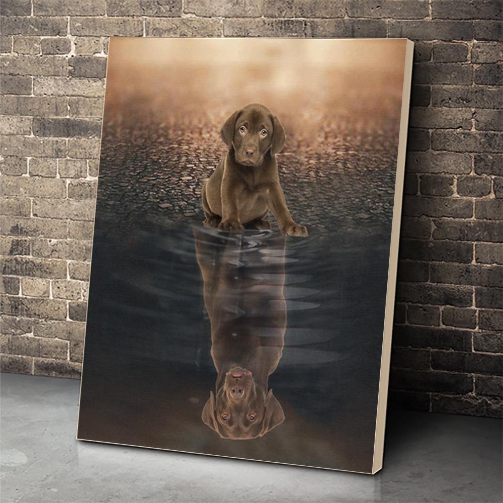 Chocolate Labrador Canvas Prints Matte Canvas - Home Room Wall Decor Matte Canvas - Mostsuit