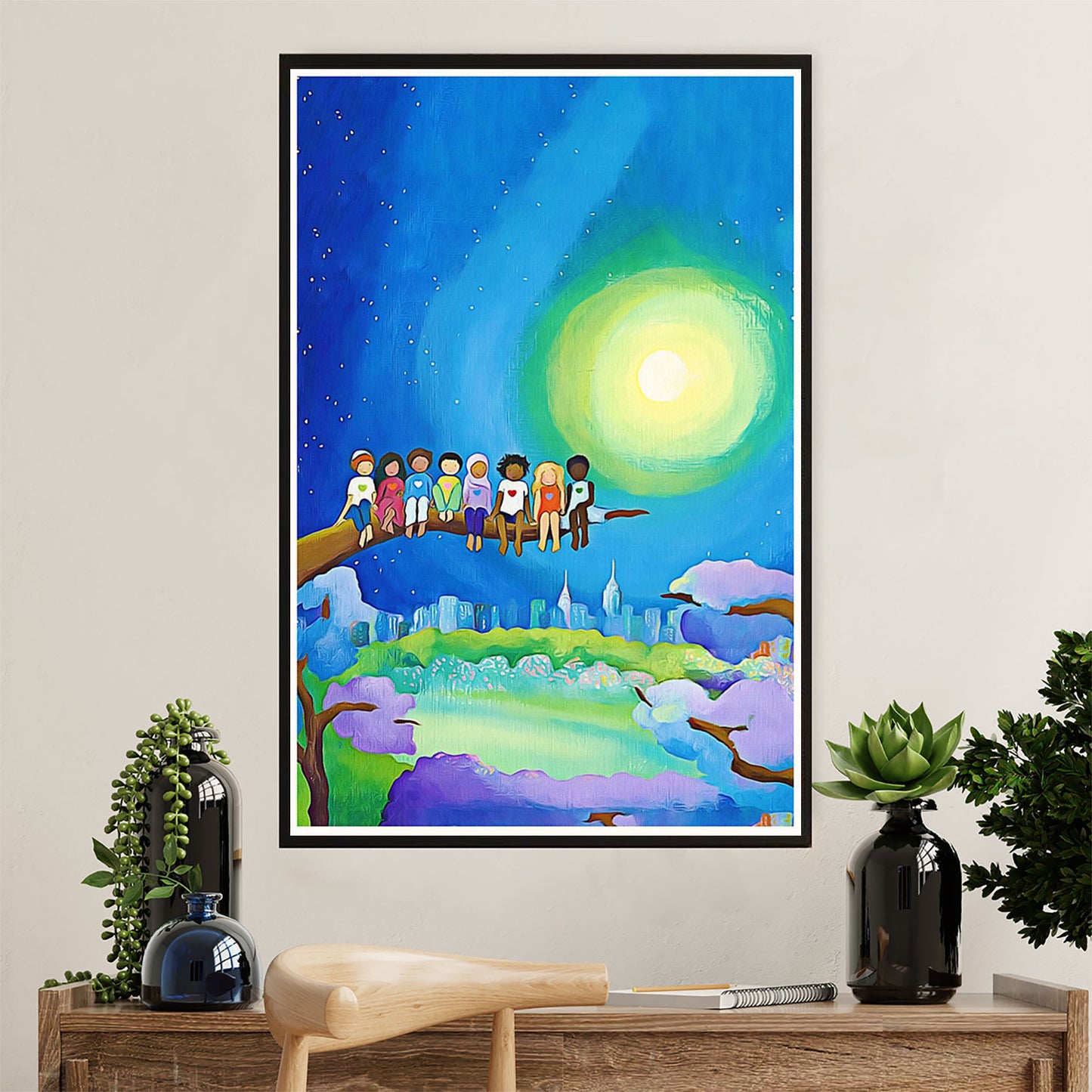 African American Afro Canvas Wall Art Prints | Different Cultures | Gift for Black Girl