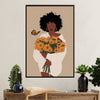 African American Afro Canvas Wall Art Prints | Girl & Sunflowers | Gift for Black Girl