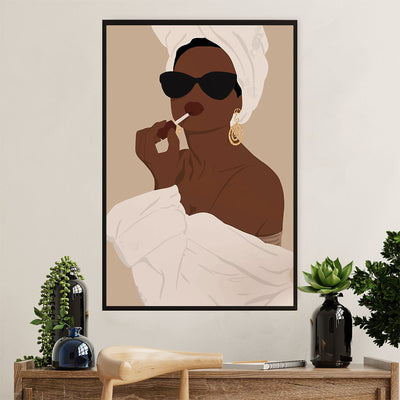 African American Afro Canvas Wall Art Prints | Beautiful Lady | Gift for Black Girl