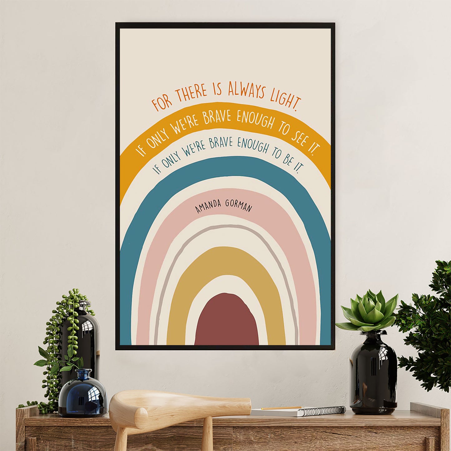 African American Afro Canvas Wall Art Prints | Amanda Gorman Quotes | Gift for Black Girl