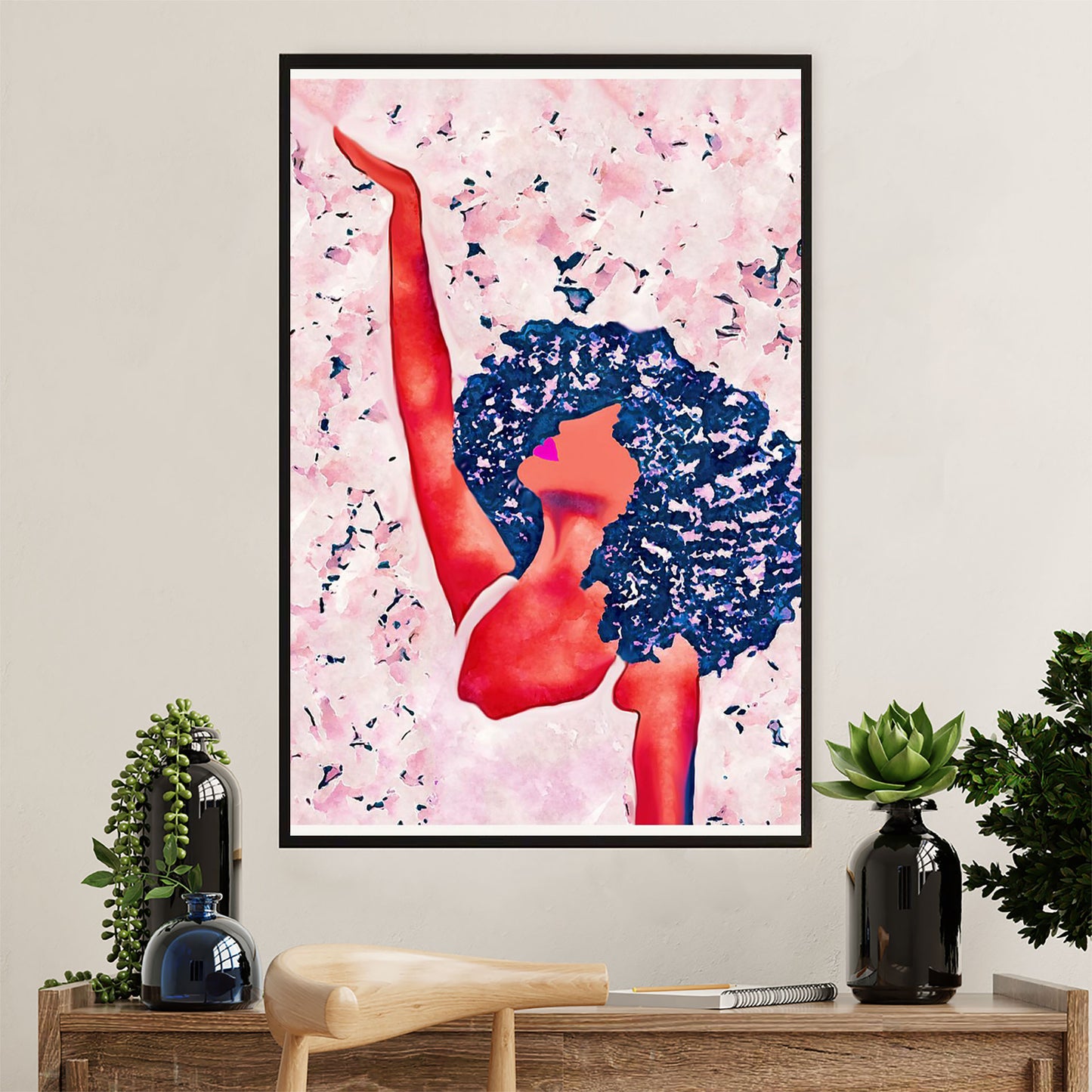 African American Afro Poster Prints | Black Girl Painting | Wall Art Gift for Black Girl