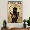 African American Afro Canvas Wall Art Prints | I Am No Bird | Gift for Black Girl