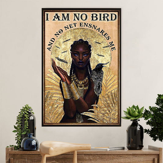 African American Afro Poster Prints | I Am No Bird | Wall Art Gift for Black Girl