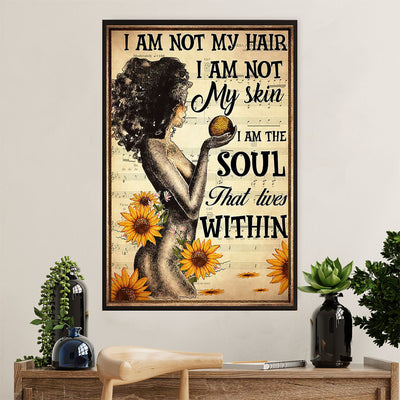 African American Afro Canvas Wall Art Prints | I Am Not My Hair | Gift for Black Girl
