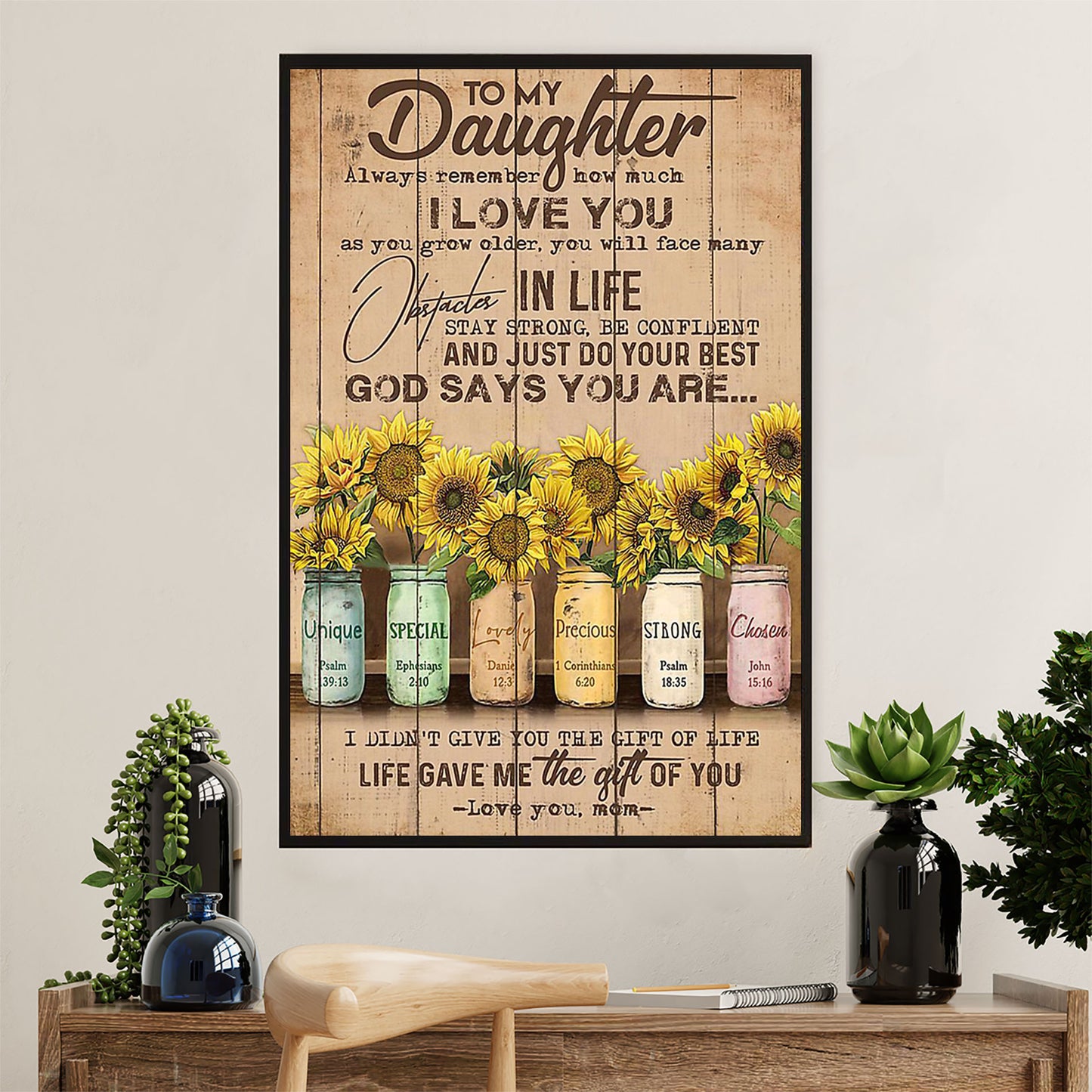 African American Afro Poster Prints | From Mom To Daughter | Wall Art Gift for Black Girl