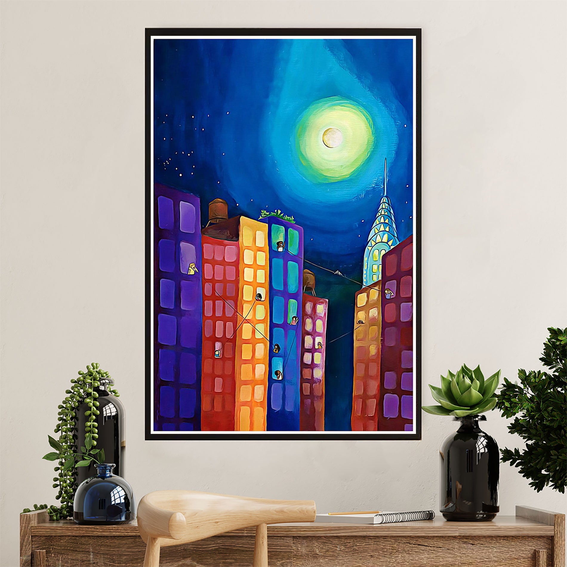 African American Afro Poster Prints | Neighbours Painting | Wall Art Gift for Black Girl