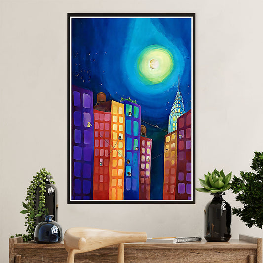 African American Afro Poster Prints | Neighbours Painting | Wall Art Gift for Black Girl