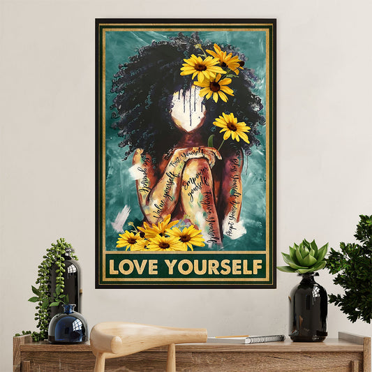 African American Afro Poster Prints | Lose Yourself | Wall Art Gift for Black Girl