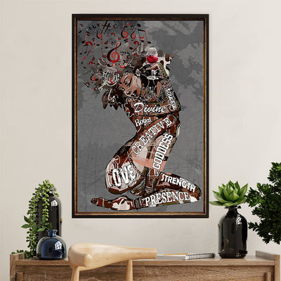 African American Afro Poster Prints | Strong Girl | Wall Art Gift for Black Girl