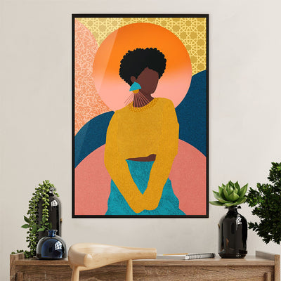 African American Afro Canvas Wall Art Prints | Black Girl Retro Art | Gift for Black Girl