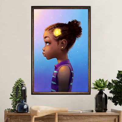 African American Afro Canvas Wall Art Prints | Black Kid Art | Gift for Black Girl
