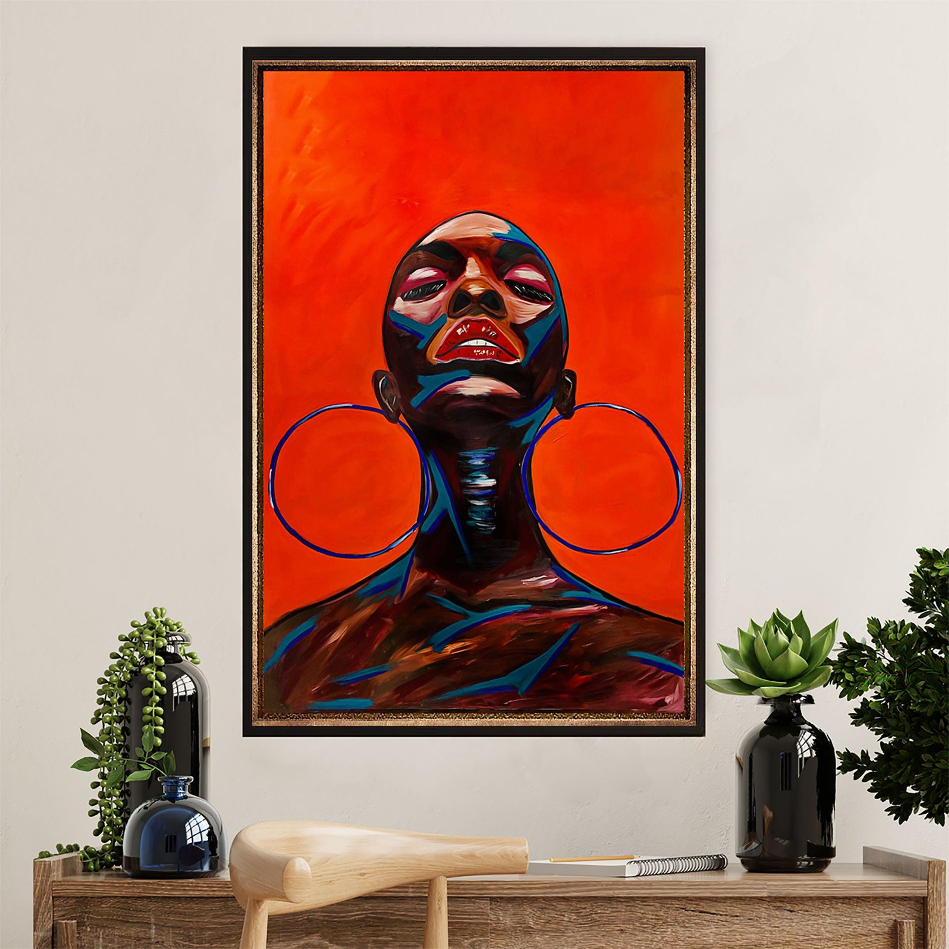 African American Afro Poster Prints | Black Girl Painting | Wall Art Gift for Black Girl