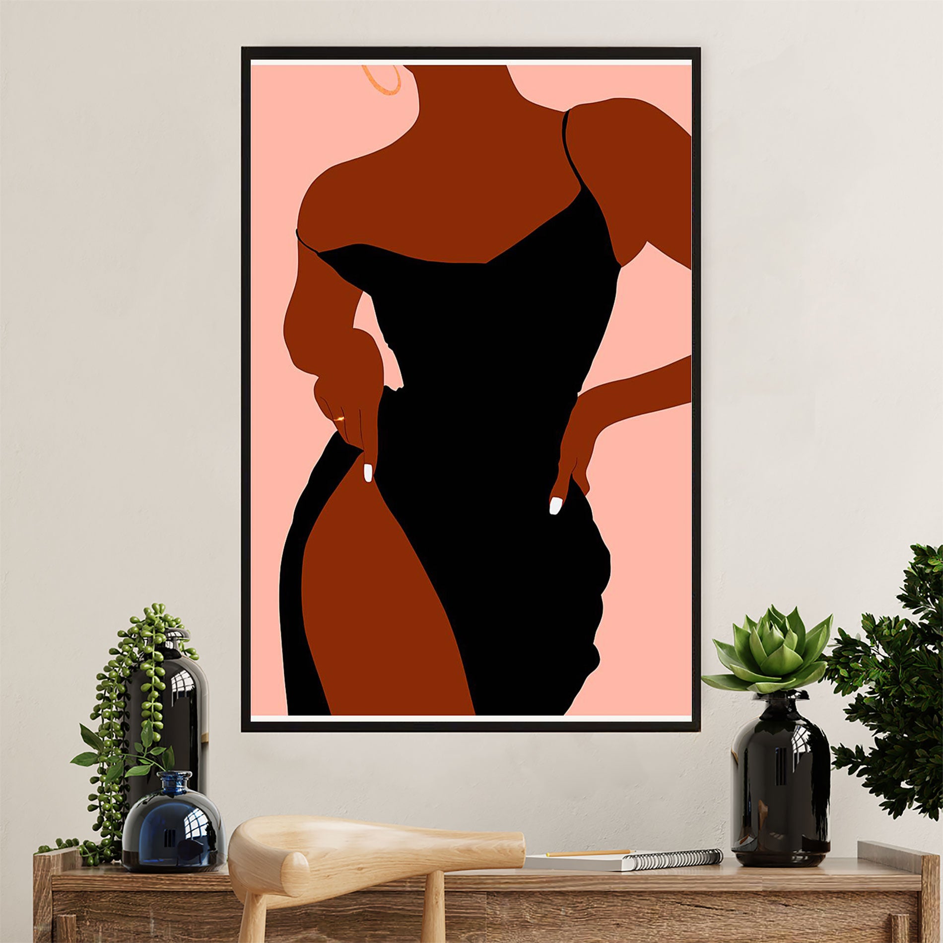 African American Afro Poster Prints | Sexy Afro Lady | Wall Art Gift for Black Girl