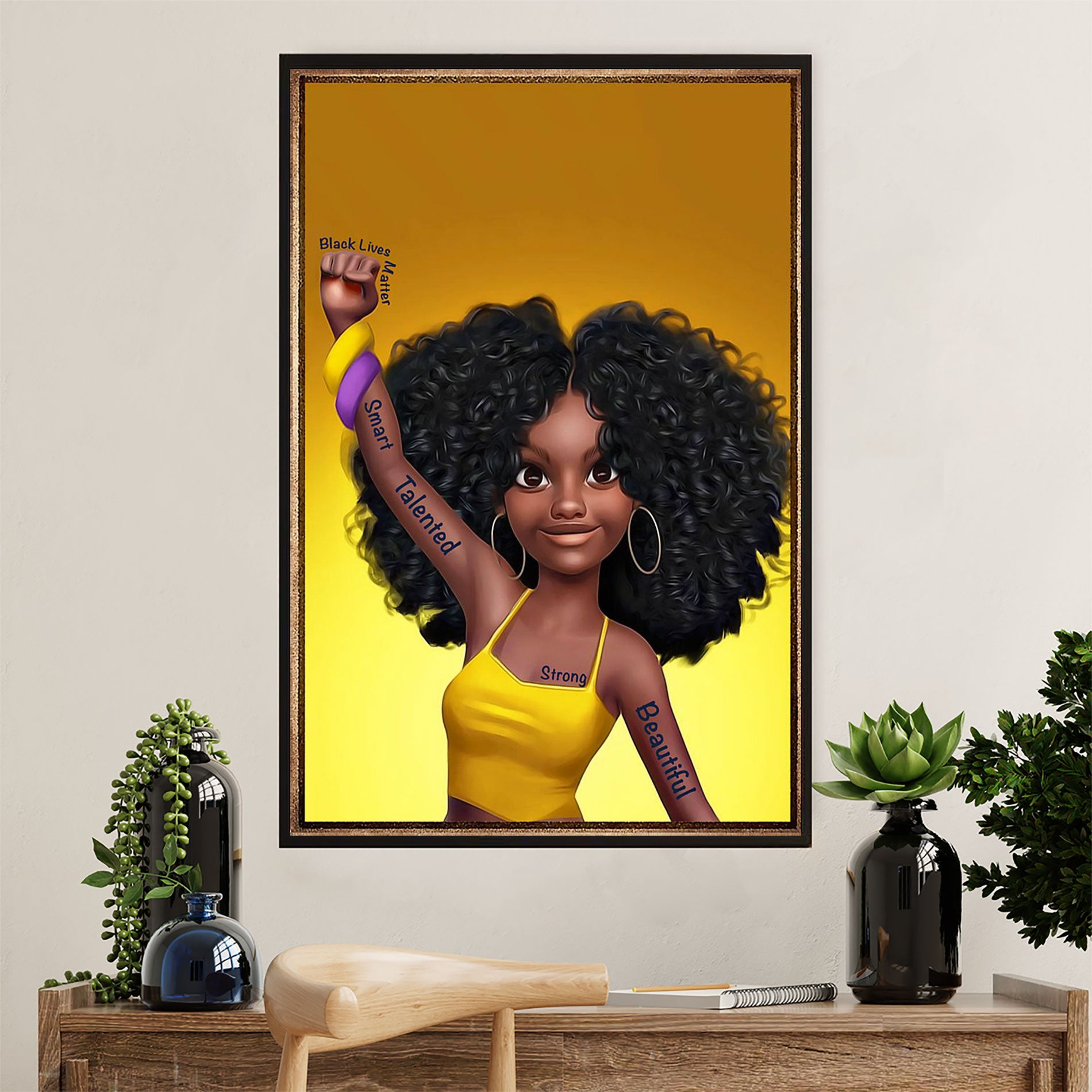 African American Afro Poster Prints | Black Lives Matter | Wall Art Gift for Black Girl