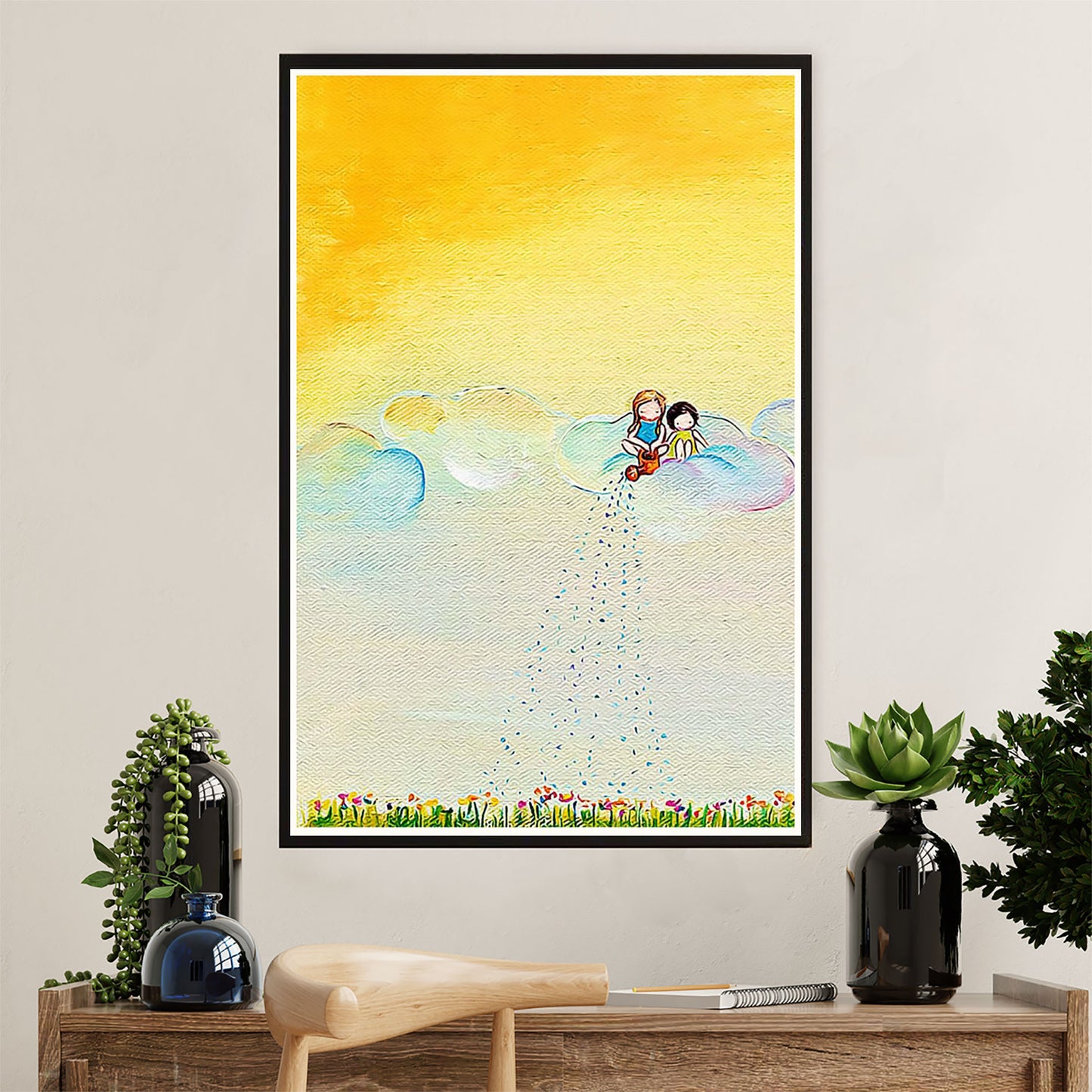 African American Afro Poster Prints | Kids Painting | Wall Art Gift for Black Girl