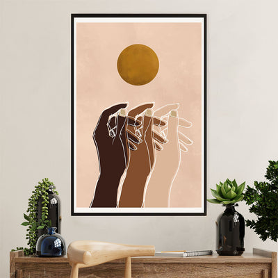 African American Afro Canvas Wall Art Prints | Abstract Hands | Gift for Black Girl