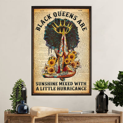 African American Afro Poster Prints | Black Queens Are | Wall Art Gift for Black Girl