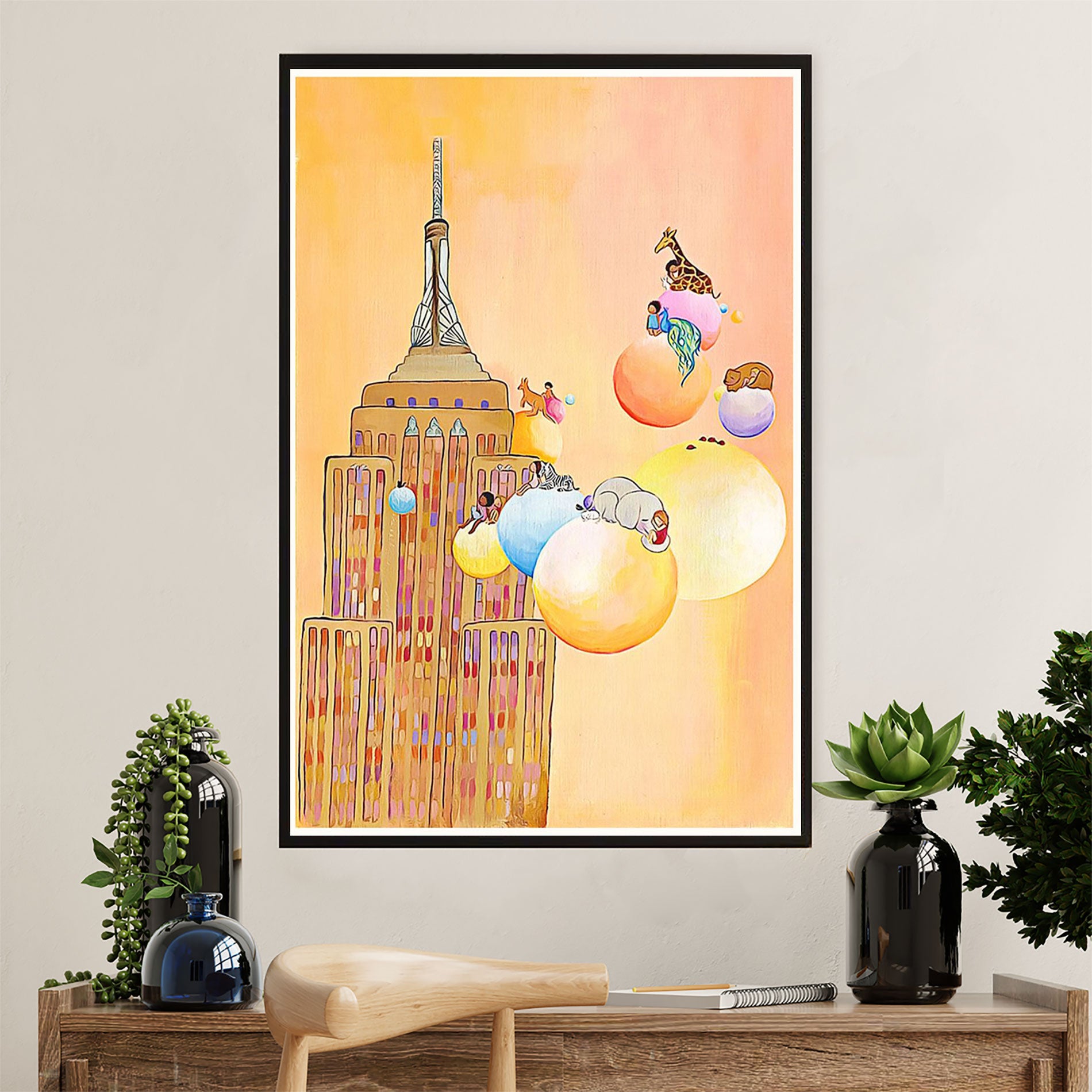 African American Afro Canvas Wall Art Prints | Play In The Building | Gift for Black Girl